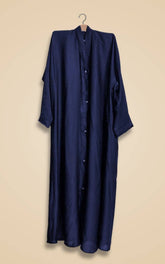 Elegant Button-Down Abaya - Navy blue