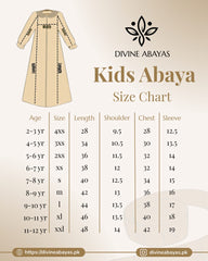 Petals Embroidered Abaya - kids