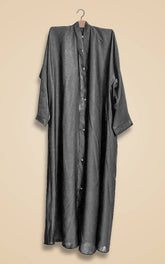 Elegant Button-Down Abaya - Grey