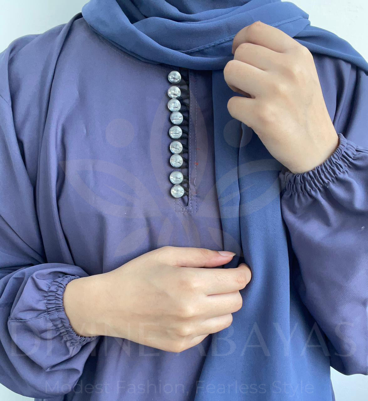 Midnight Grace Abaya -Grey