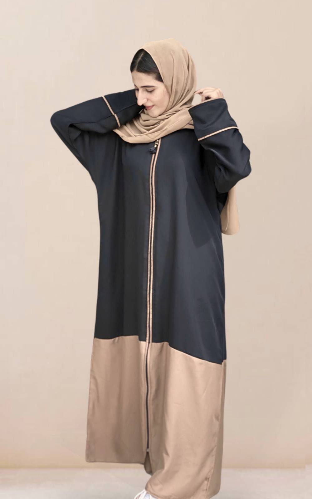 Two-Tone Front Open Abaya