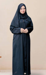 Pocket Zipper Abaya - Black