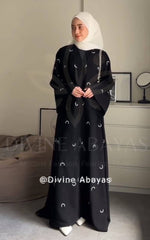 Crescent Moon Embroidery Abaya