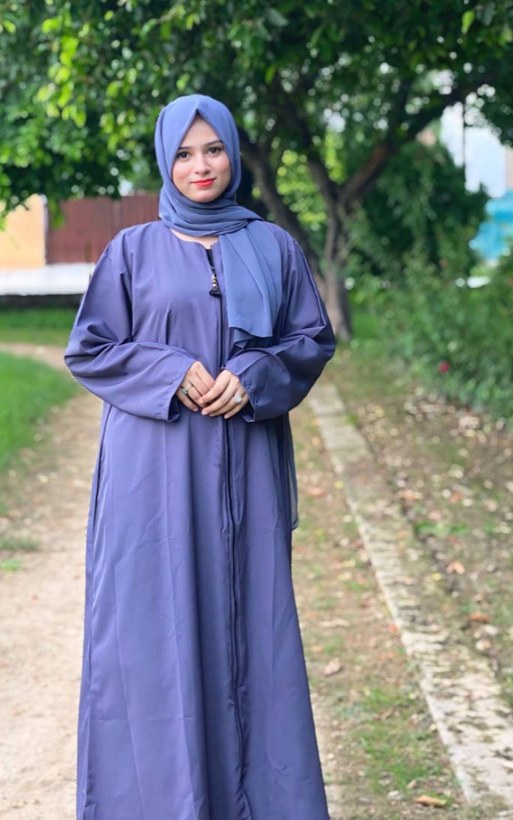 Pocket Zipper Abaya - Grey