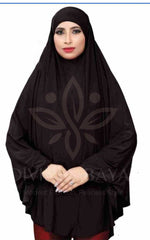 Jersey Makhna With Sleeves - Black