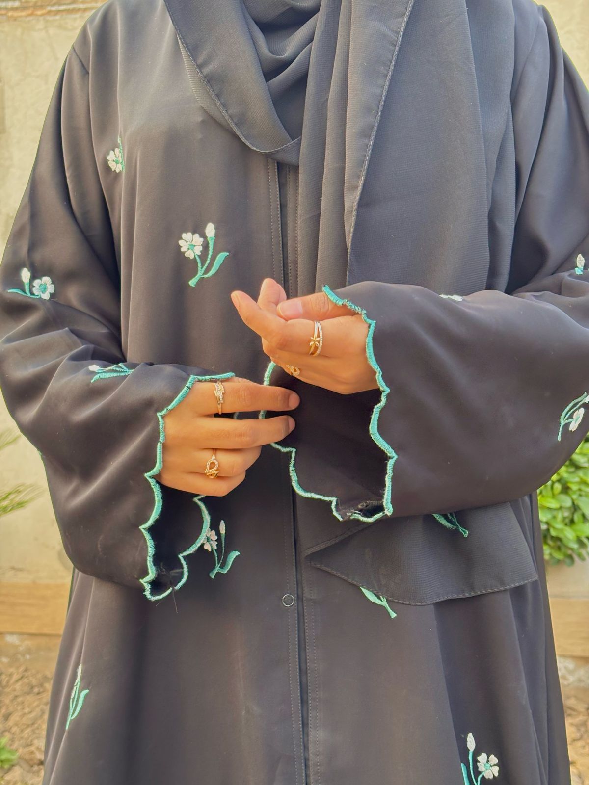 Petals Embroidery Abayah