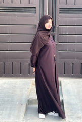 Elegant Tassel Abaya - DARK BROWN