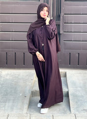 Elegant Tassel Abaya - DARK BROWN