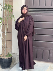 Elegant Tassel Abaya - DARK BROWN