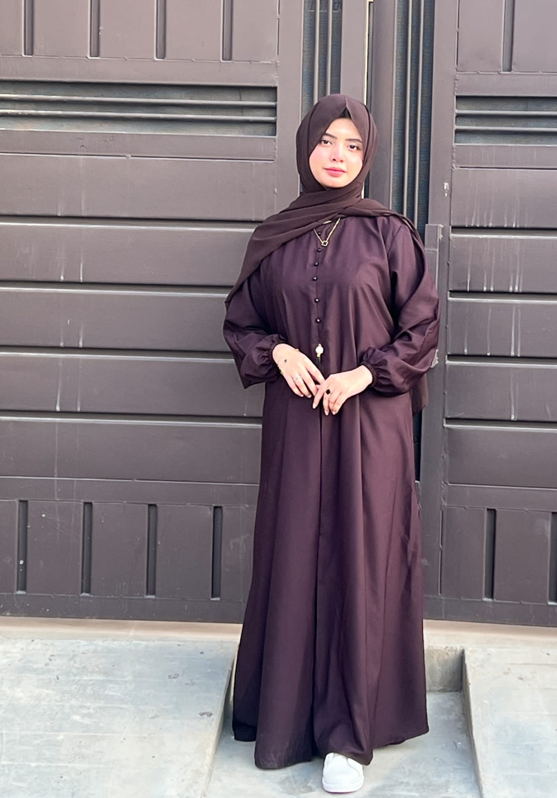 Elegant Tassel Abaya - DARK BROWN