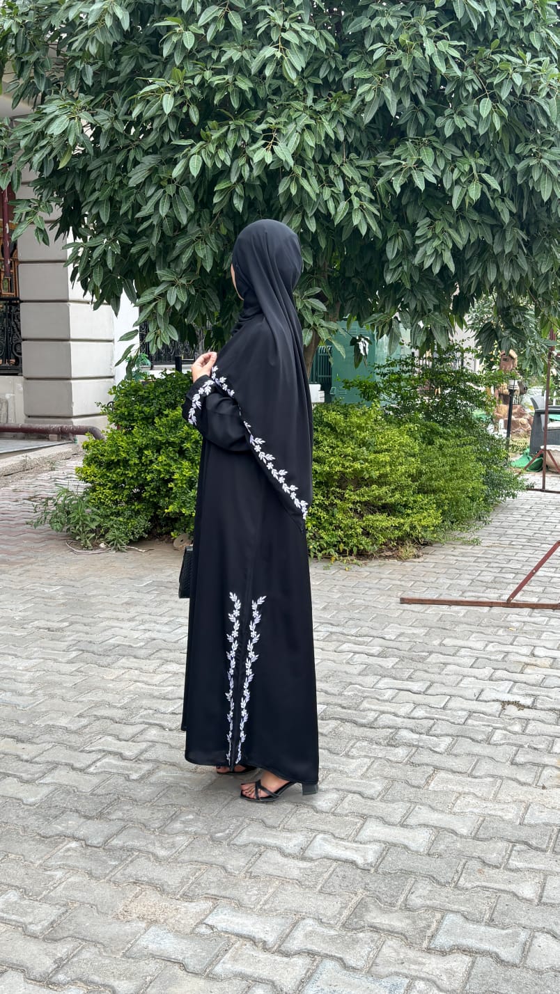 Leafy Embroidery Abayah