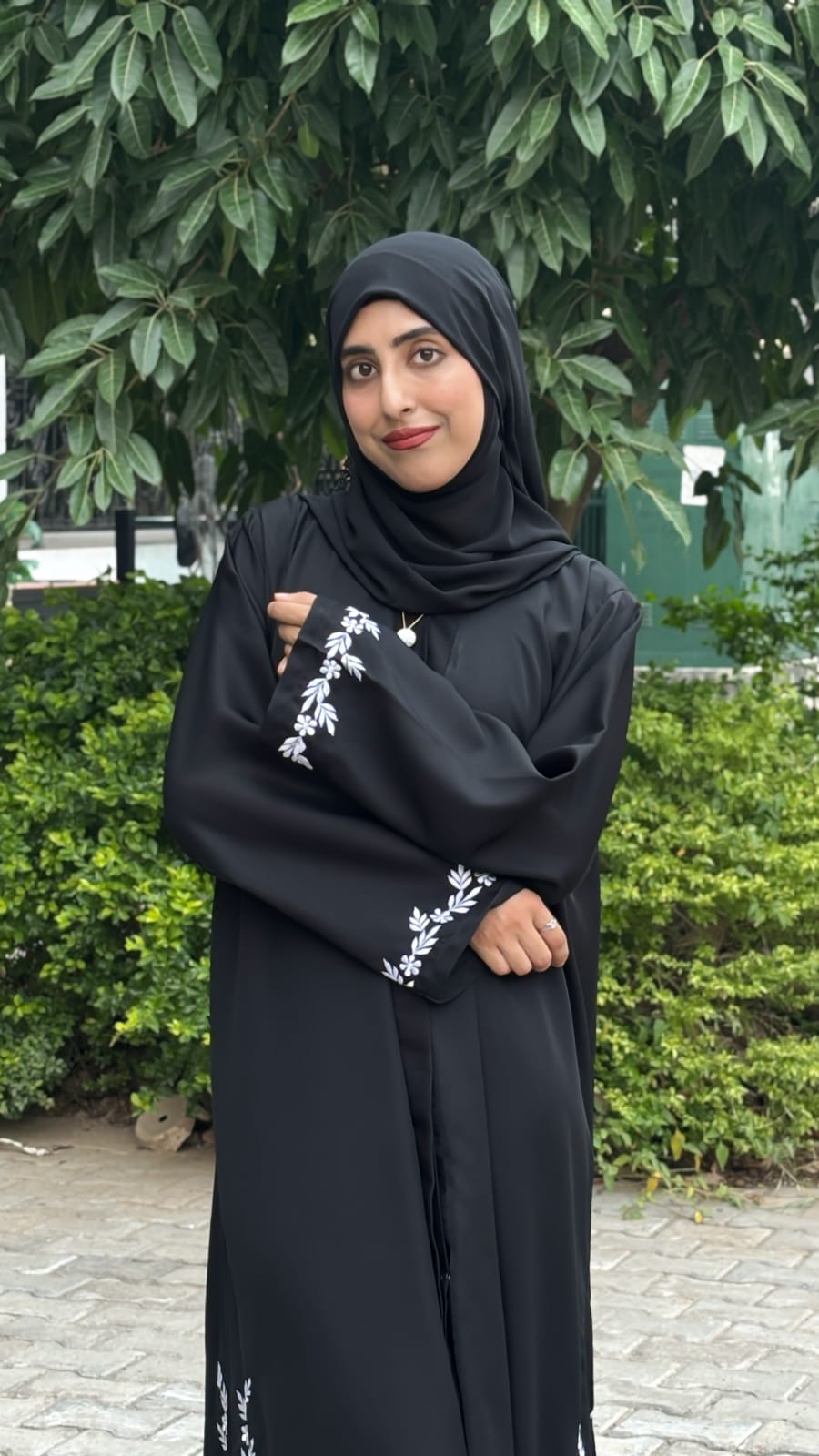 Leafy Embroidery Abayah