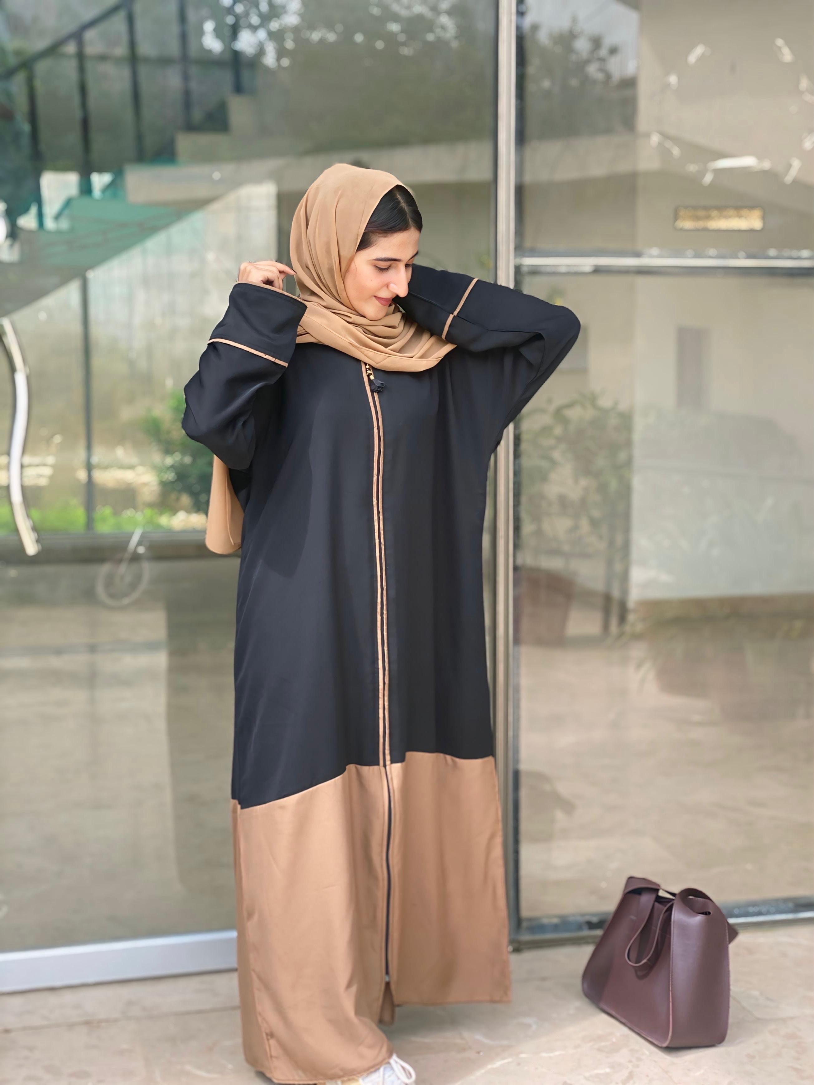 Two-Tone Front Open Abaya