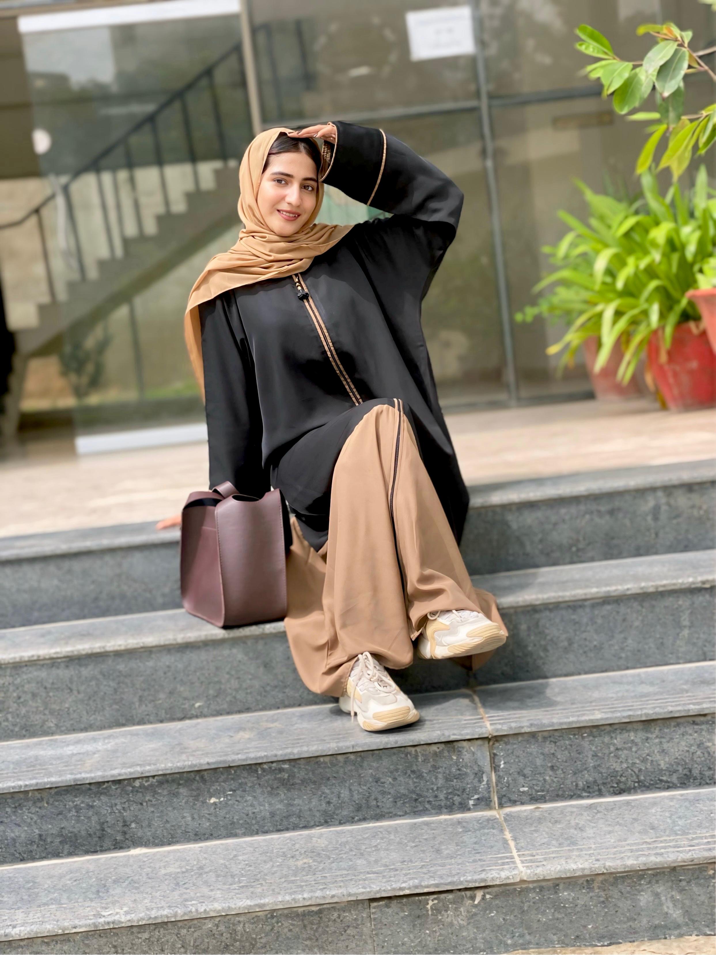 Two-Tone Front Open Abaya