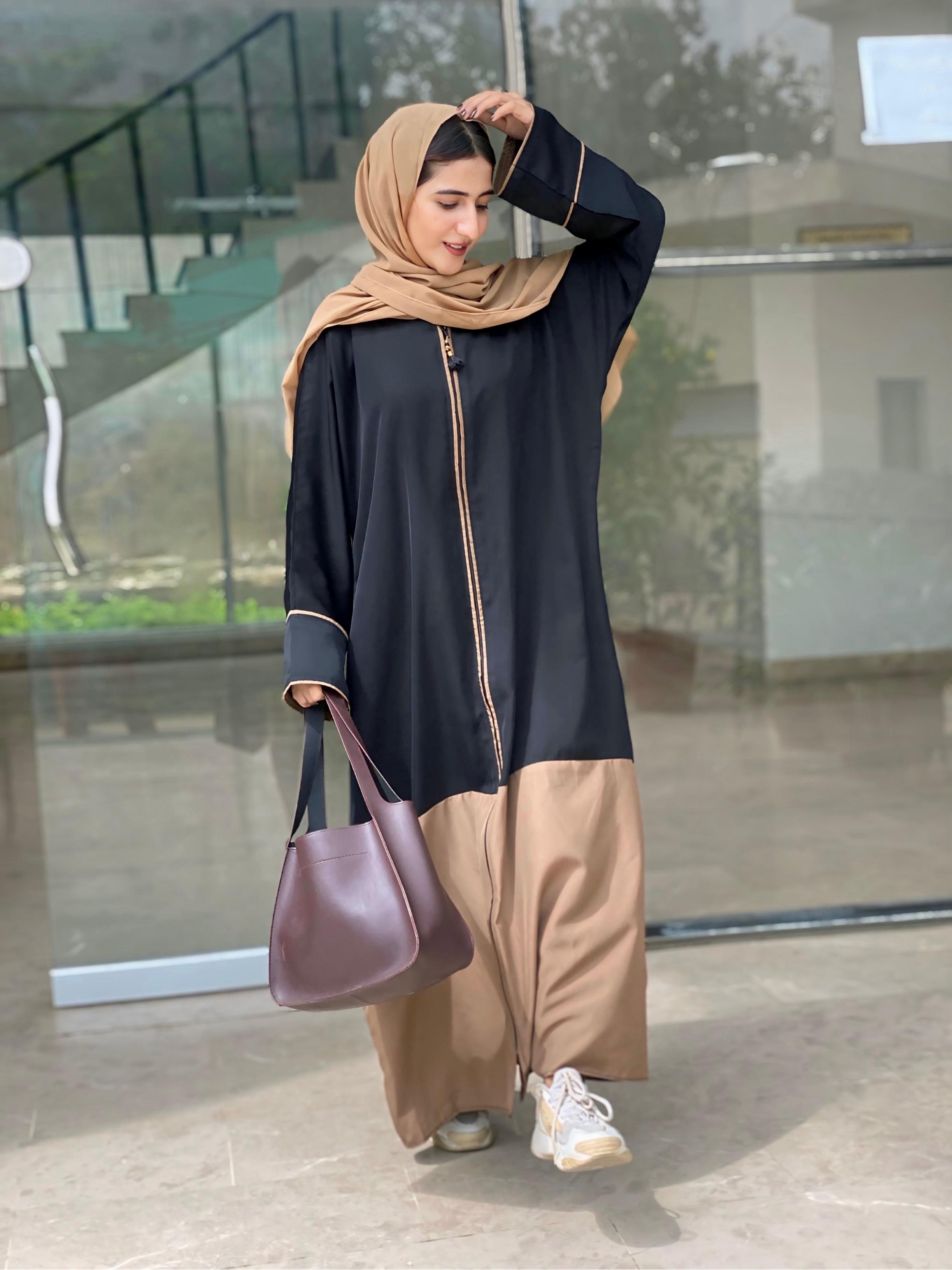 Two-Tone Front Open Abaya