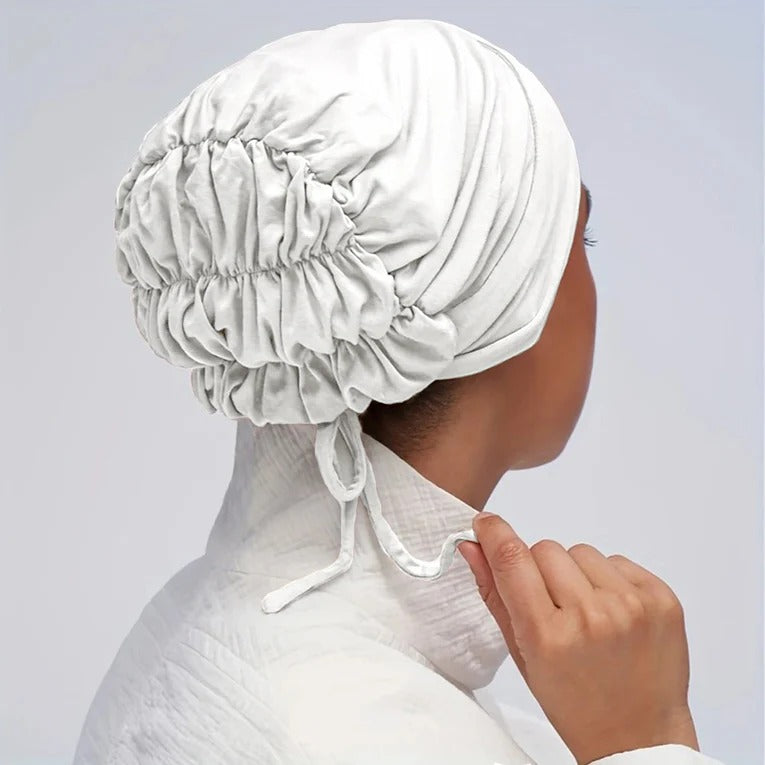 Deluxe Hair Protection Bonnet - white