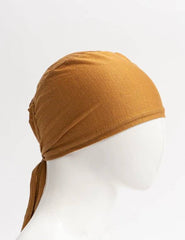 Premium Tie Hijab Cap - Camel