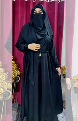 Elegant Tassel Abaya - Black