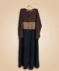 Front Chain Tri-Color Abaya