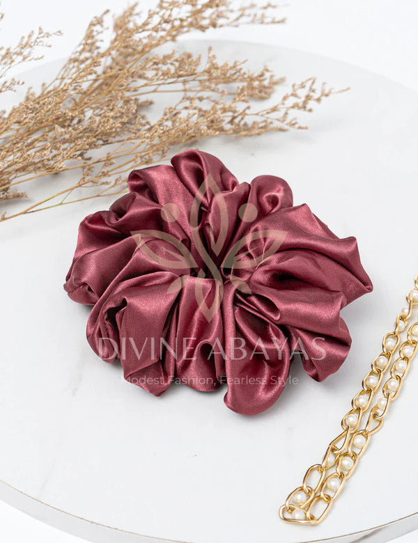 Volumarize Satin Scrunchie - Maroon