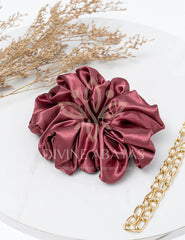 Volumarize Satin Scrunchie - Maroon