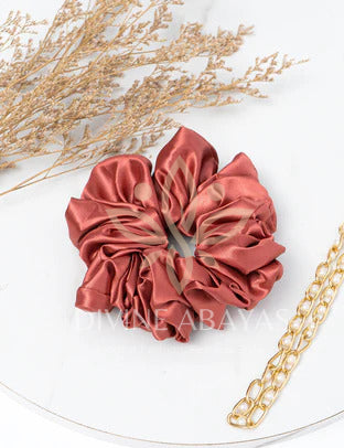 Volumarize Satin Scrunchie - Rust